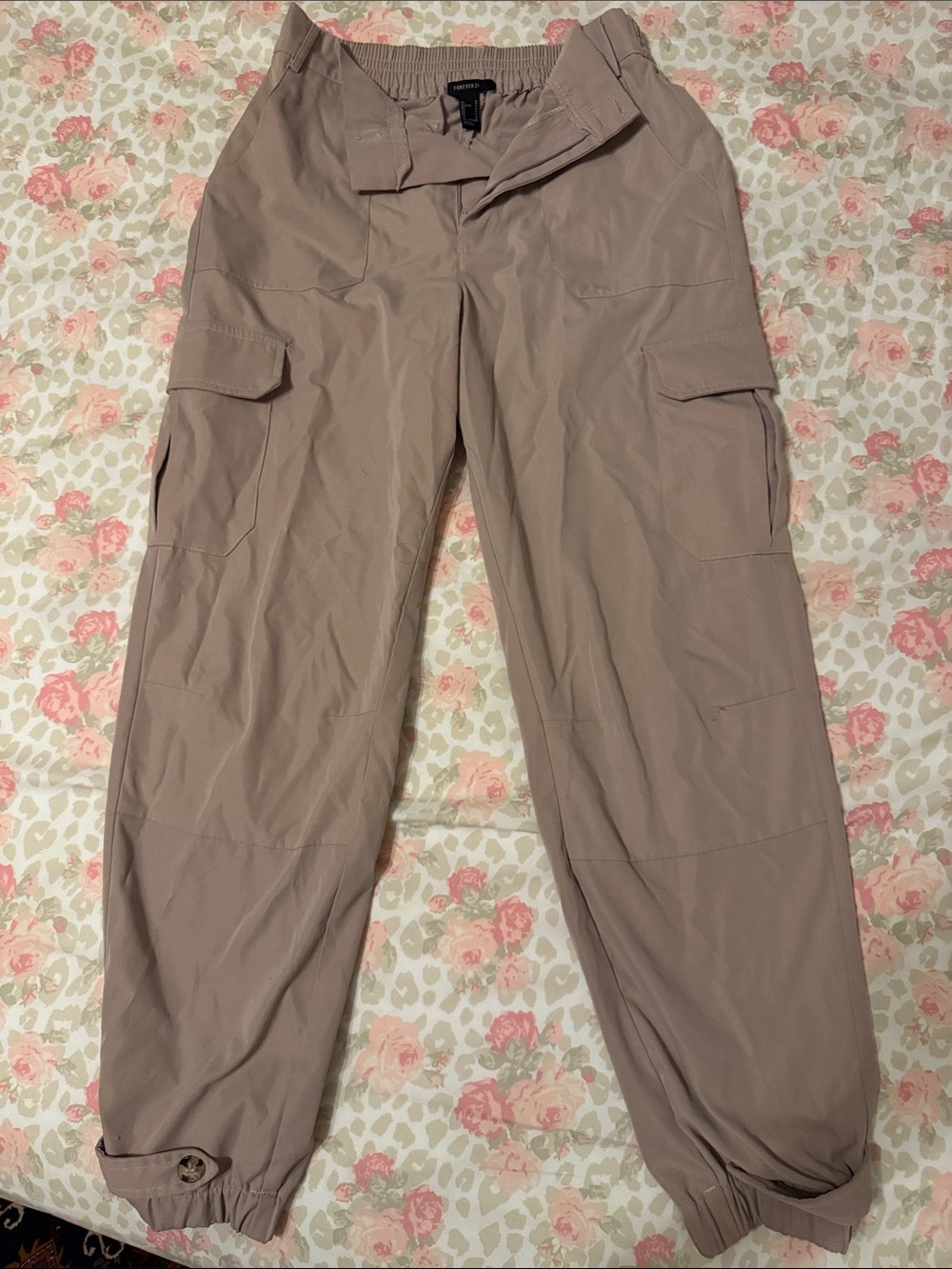 Forever 21 Taupe Cargo Jogger Pants